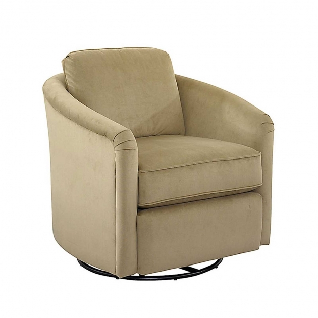 Interior Cream Swivel Fabric Chair With Puff And Arm Swivel Upholstered Chair Picture 99