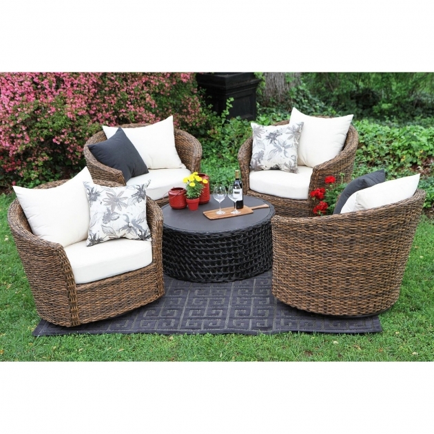 Outdoor Swivel Chairs 5 Piece All Weather Wicker Image 47