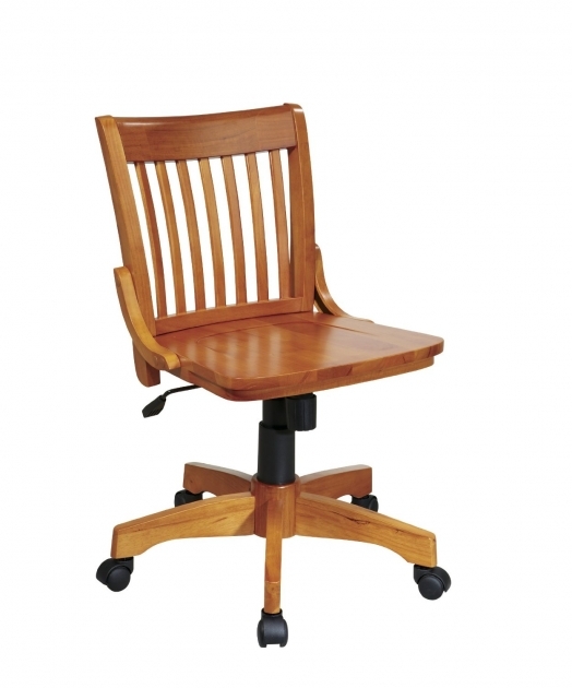Wooden Swivel Desk Chair Without Arm  Image 02