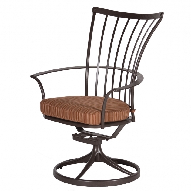 Wrought Iron High Back Swivel Rocker Patio Chairs With Curved Arms Pictures 67