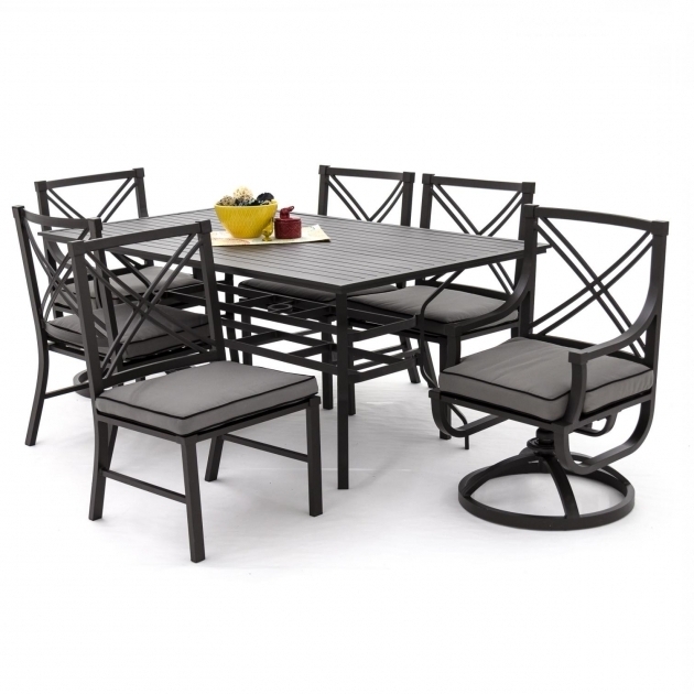 Beautiful 7 Piece Patio Dining Set With Swivel Chairs Rockers Aluminium Images 24