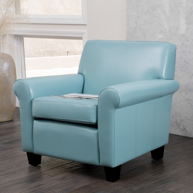 Christopher Knight Home Oversized Bonded Light Blue Leather Club Chair Photos 16