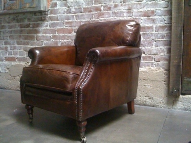 Distressed Leather Club Chair For Sale Images 18