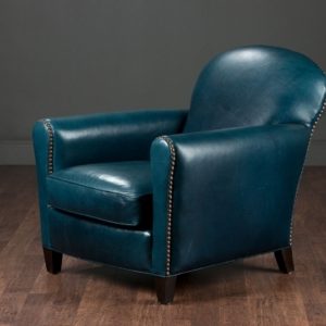 Blue Leather Club Chair