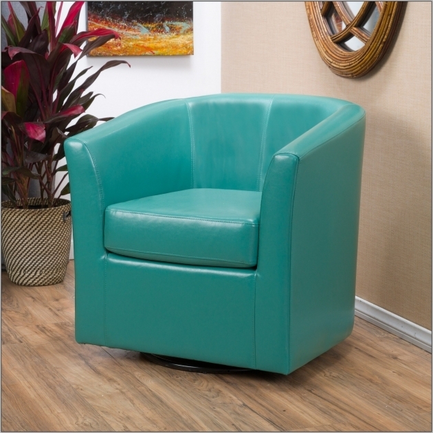 Swivel Blue Leather Club Chair Furniture Decorating Ideas Image 24