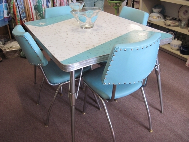 Vintage And New Chrome Turquoise Kitchen Chairs And Kitchen Tables Picture 51