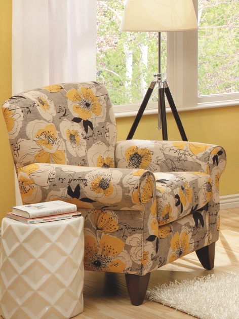 Narrow Accent Chair Yellow Flower Feature Cover  Image sho65