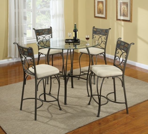 Wrought Iron Kitchen Chairs And Glass Table With Sisal Rug  Picture 86