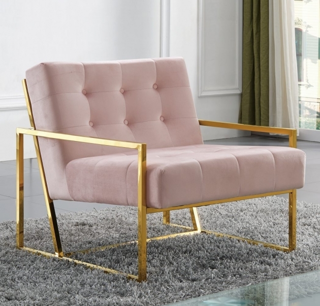 Contemporary Light Pink Accent Chair Picture