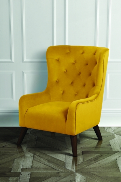 Contemporary Mustard Yellow Accent Chair Picture