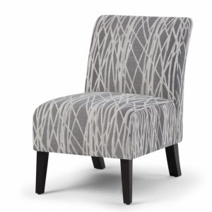 Grey Patterned Accent Chair
