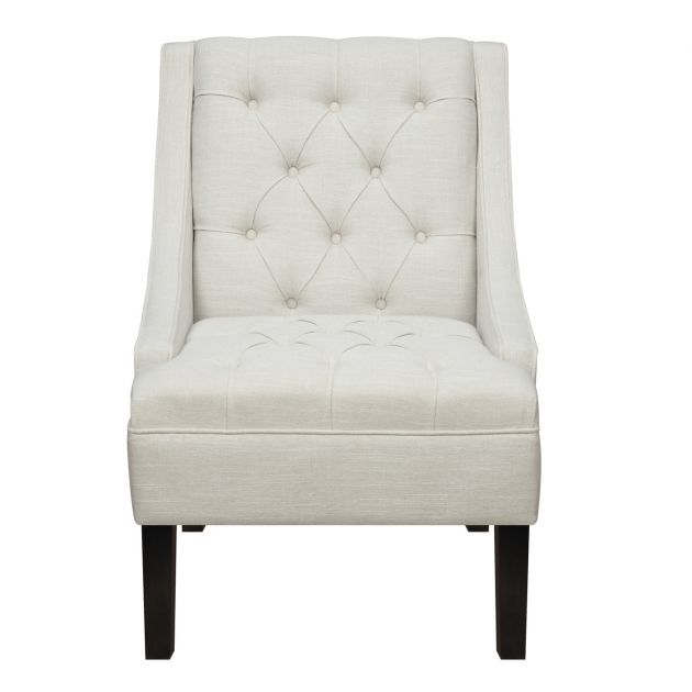 Interesting White Tufted Accent Chair Picture