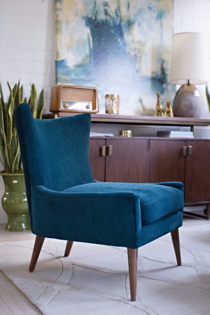 Nice Peacock Blue Accent Chair Photo