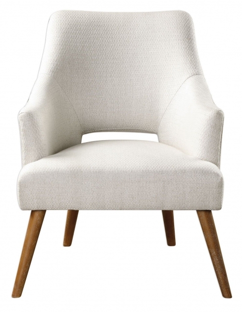 Nice Wood Leg White Accent Chairs Images