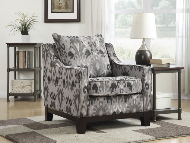 Unique Grey Patterned Accent Chair Picture