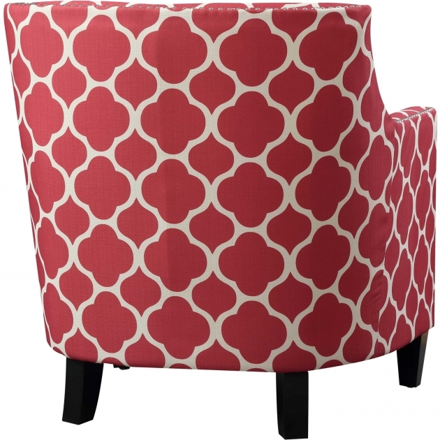 Unique Red Pattern Accent Chair Photo