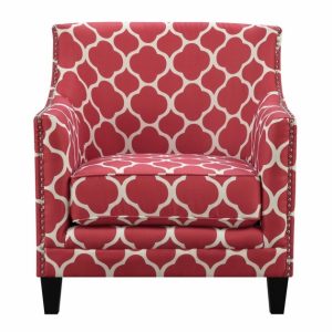 Red Pattern Accent Chair