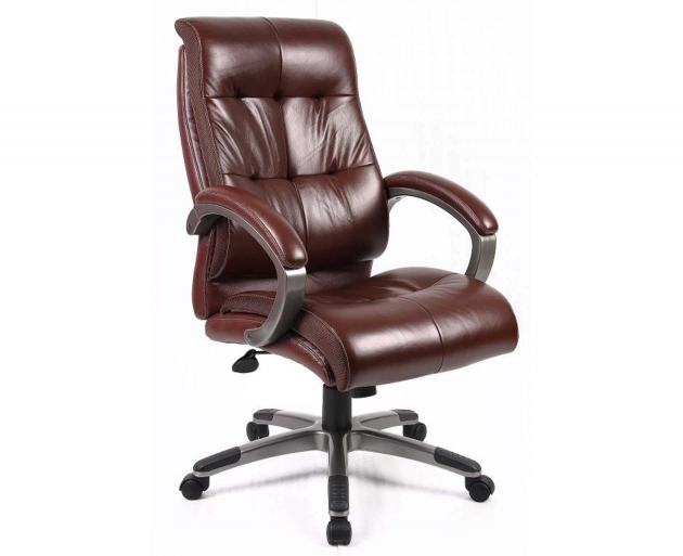 Best Leather Office Chair Burgundy Color Padded Armrest Gray Nylon Base Pic 36