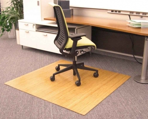 Rectangle Cream Fiber Large Office Chair Mat For Wood Floors Brown
