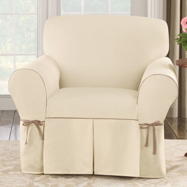 White Club Chair Slipcovers With Decorative Ribbons Images 77
