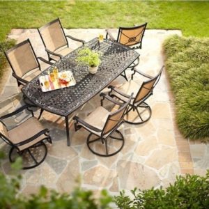 7 Piece Patio Dining Set with Swivel Chairs