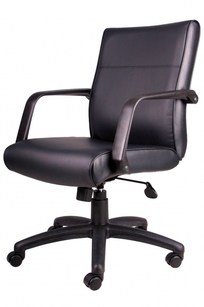 Boss Mid Back Black Leather Swivel Best Office Chair For Lower Back Pain Antique Image 53