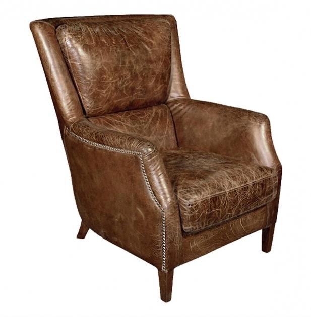 Cigar Distressed Leather Club Chair Images 87