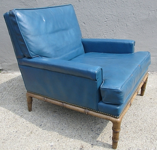 Light Blue Leather Club Chair For Sale Erwin Lambeth Picture 12