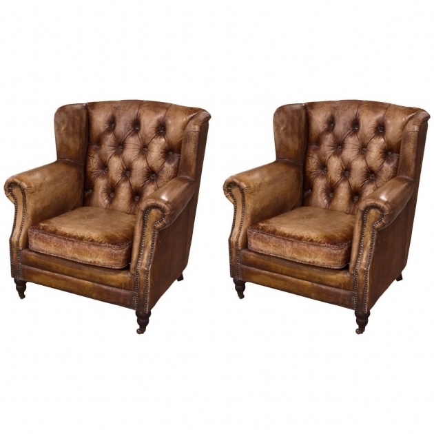 Pair Of English Library Distressed Leather Club Chair For Sale Images 50