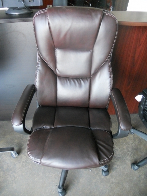 Realspace Fosner High Back Bonded Leather Chair Brown Pictures 51