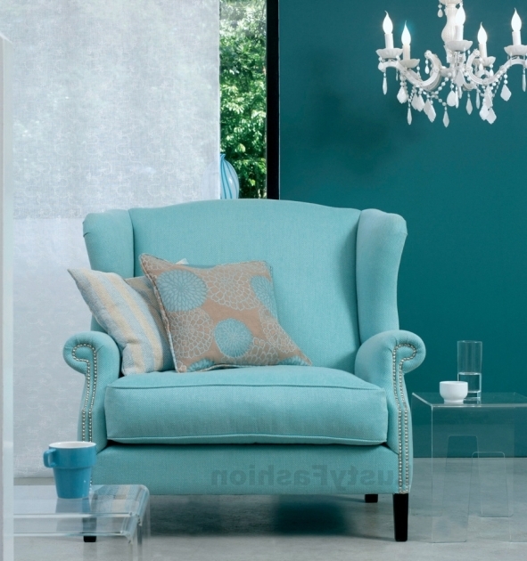 Blue Accent Chair With Arms Living Room Design Image 46