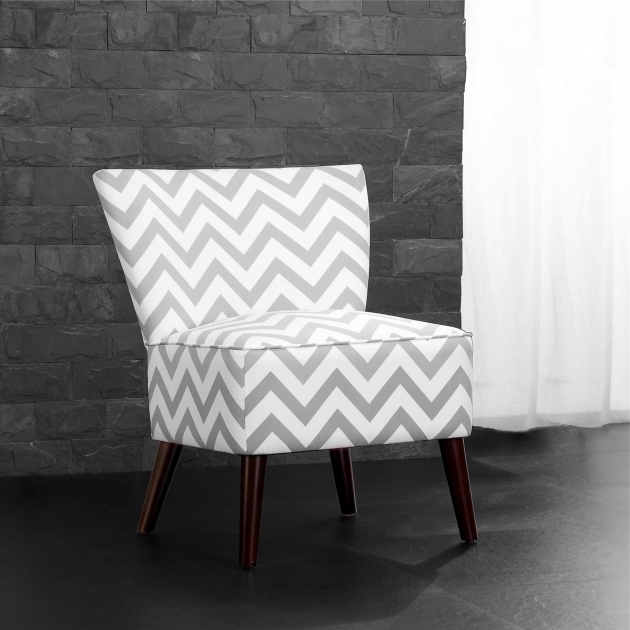 Dorel Living Chevron Gray And White Accent Chairs Image 02