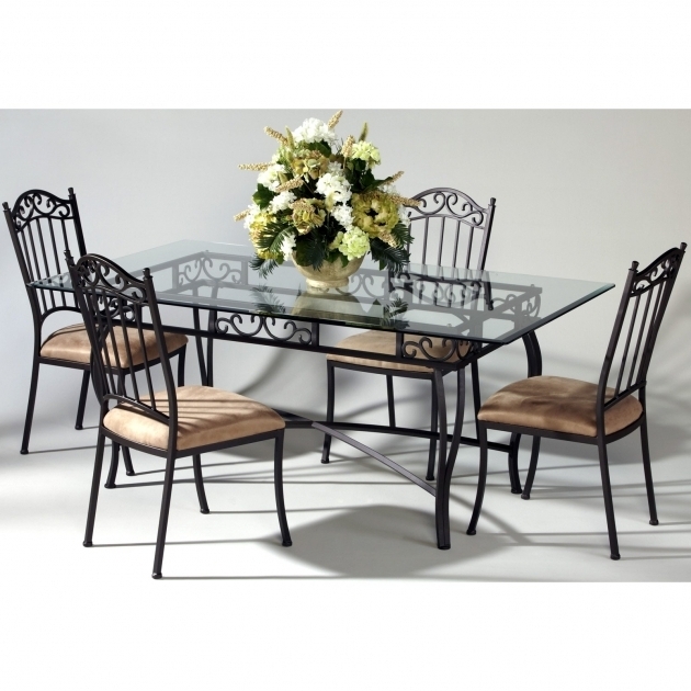 Wrought Iron Kitchen Chairs Chintaly Bethel 5 Piece Rectangular Images 24