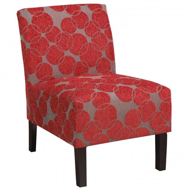 Attractive Red Pattern Accent Chair Picture