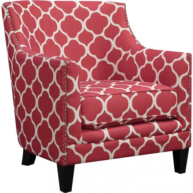 Attractive Red Pattern Accent Chair Pictures