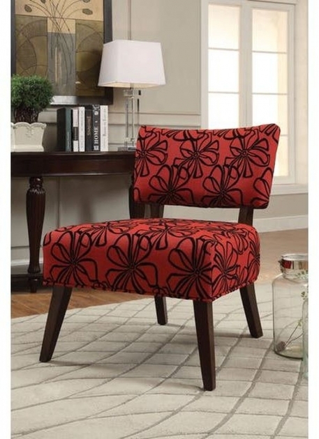 Fantastic Red Pattern Accent Chair Photo