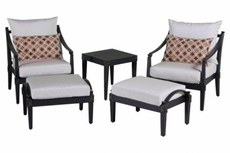 Patio Chair With Ottoman Set